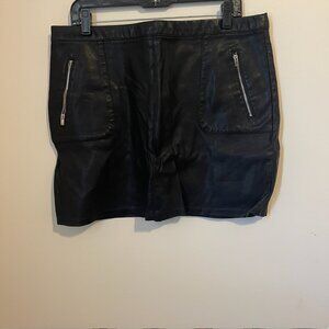 New Look Black Faux Leather Mini Skirt - Size 16